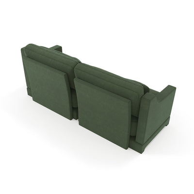 Elegant Two-Seater Chenille Fabric Sofa with Lumbar Pillows, Ergonomic Design, Green