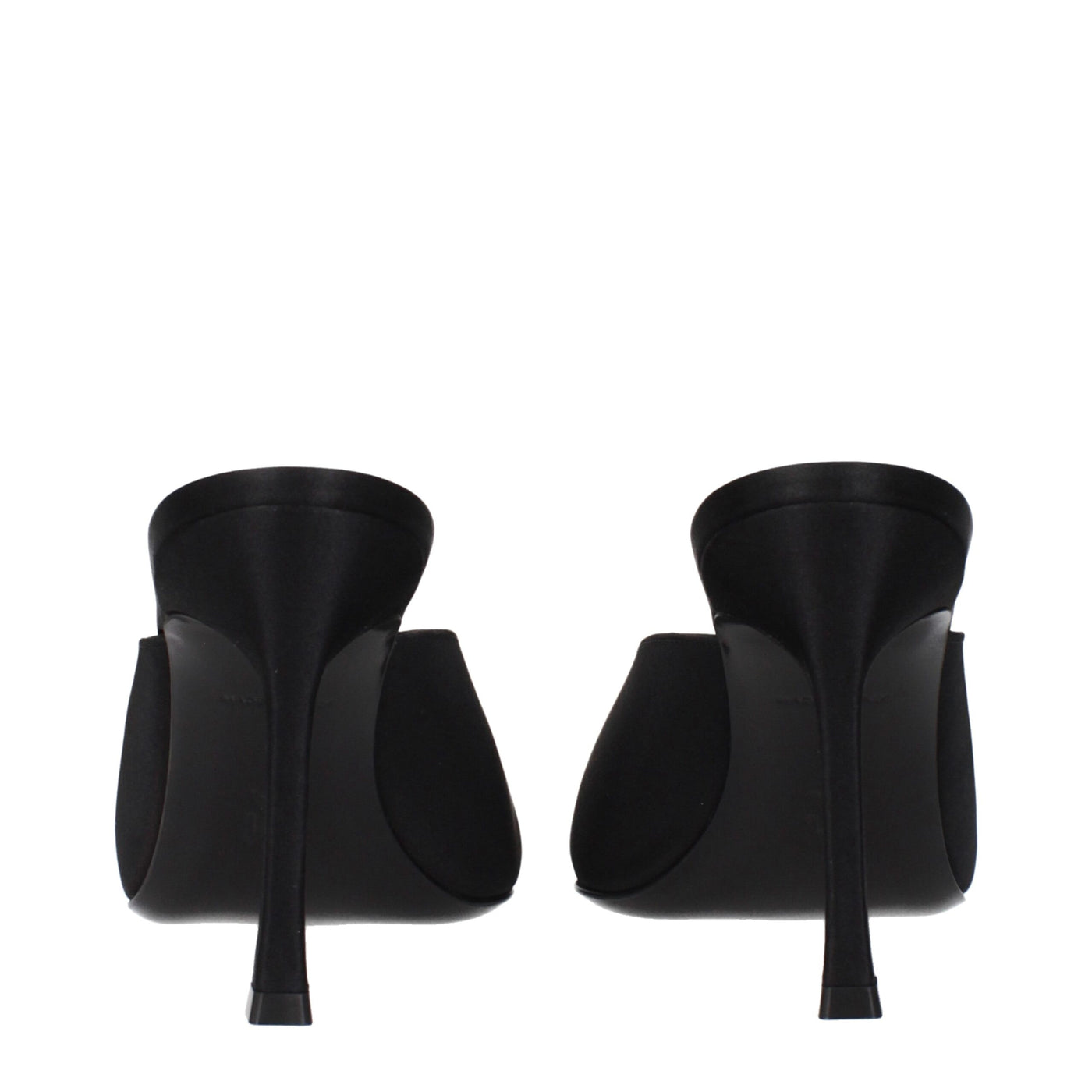 Amina Muaddi Black Satin High Heel Pumps