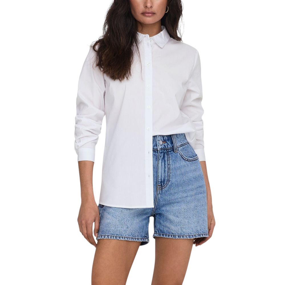 Jacqueline De Yong Blue Cotton Blouse