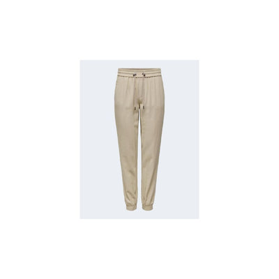 Only Beige Viscose Casual Pants