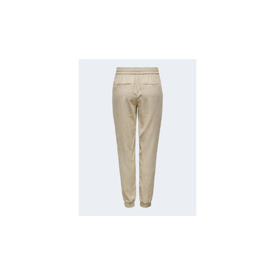 Only Beige Viscose Casual Pants