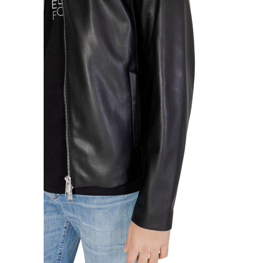 Armani Exchange Black Polyester Jackets & Coat
