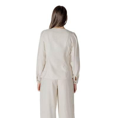 Vila Clothes Cream Viscose Top