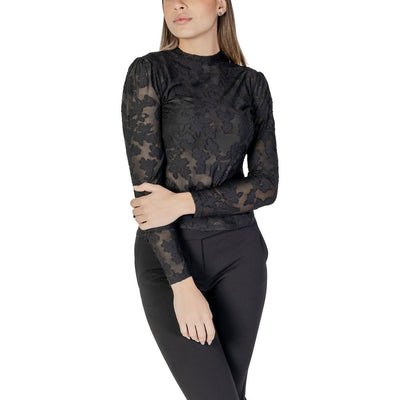 Morgan De Toi Black Polyester Long Sleeve T-Shirt
