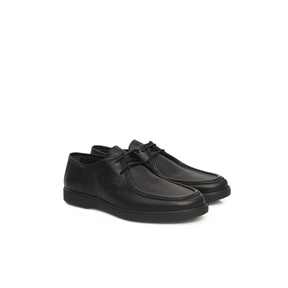 Cerruti 1881 Black Cowhide Men Derby Shoe