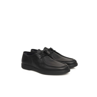 Cerruti 1881 Black Cowhide Men Derby Shoe