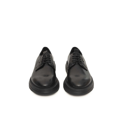Cerruti 1881 Black Calfskin Men Derby Shoe