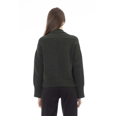 Alpha Studio Gray Merino Wool Women Cardigan