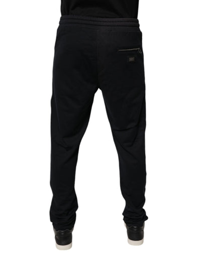 Dolce & Gabbana Blue Cotton Jogger Jogging Men Trouser Pants