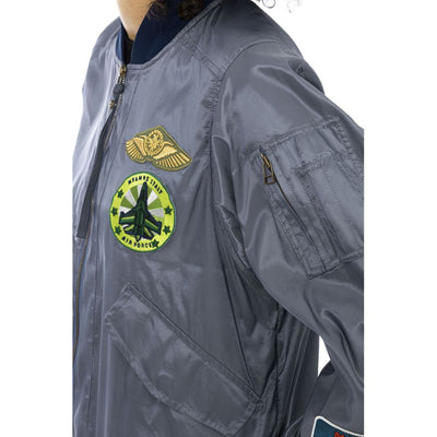 Mr&Mrs Italy Light Blue Polyamide Women Bomber Jacket