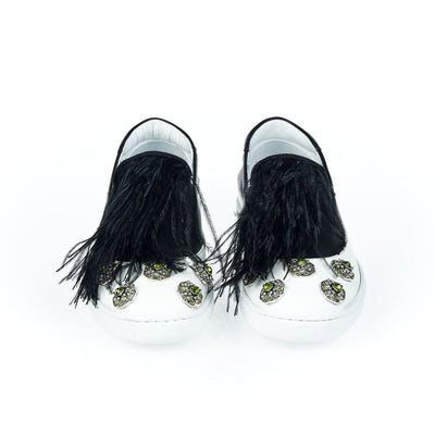 Mr&Mrs Italy Black Bovine Leather Women Slip-on Shoe