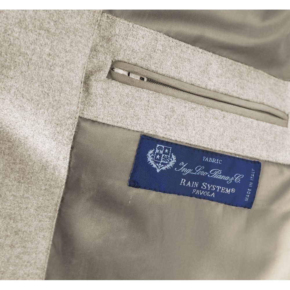 Made in Italy Beige Wool Sleveless Jacket