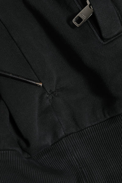 Dolce & Gabbana Black Logo Full Zip Hooded Sweatshirt Sweater