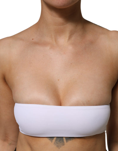 Dolce & Gabbana White Nylon Blend Bandeau Strapless Tube Top