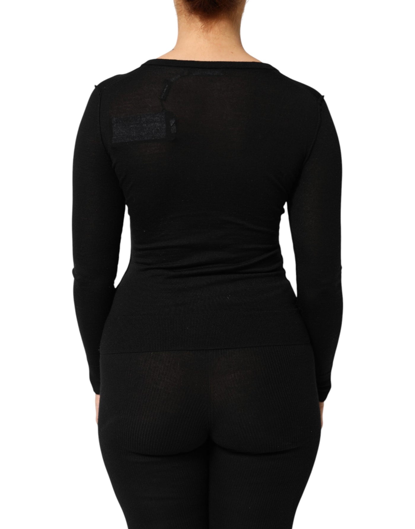 Dolce & Gabbana Black Virgin Wool Buttoned Cardigan Sweater