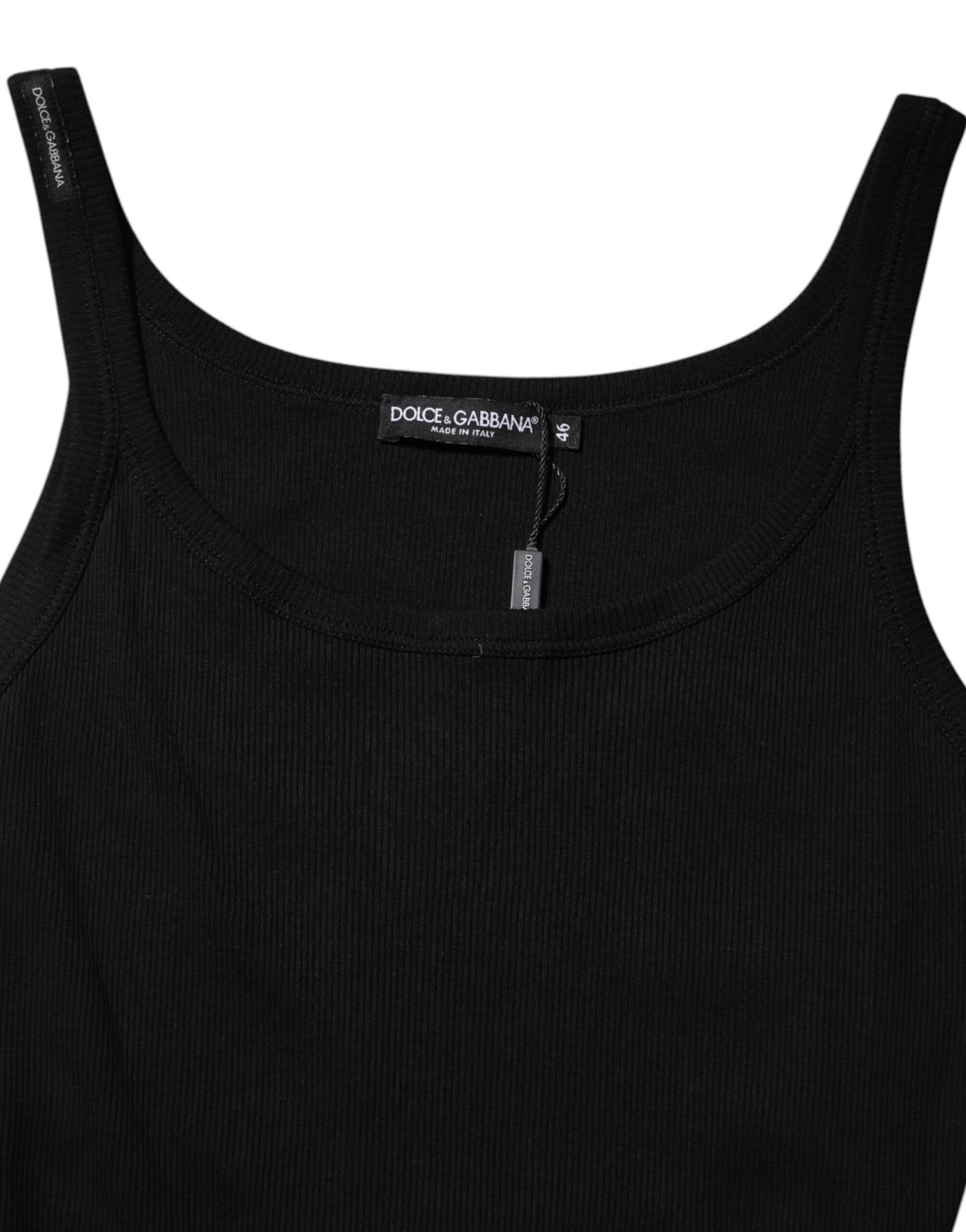 Dolce & Gabbana Black Cotton Sleeveless Women Tank Top