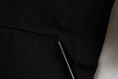 Dolce & Gabbana Black Viscose Turtle Neck Crop Pullover Top