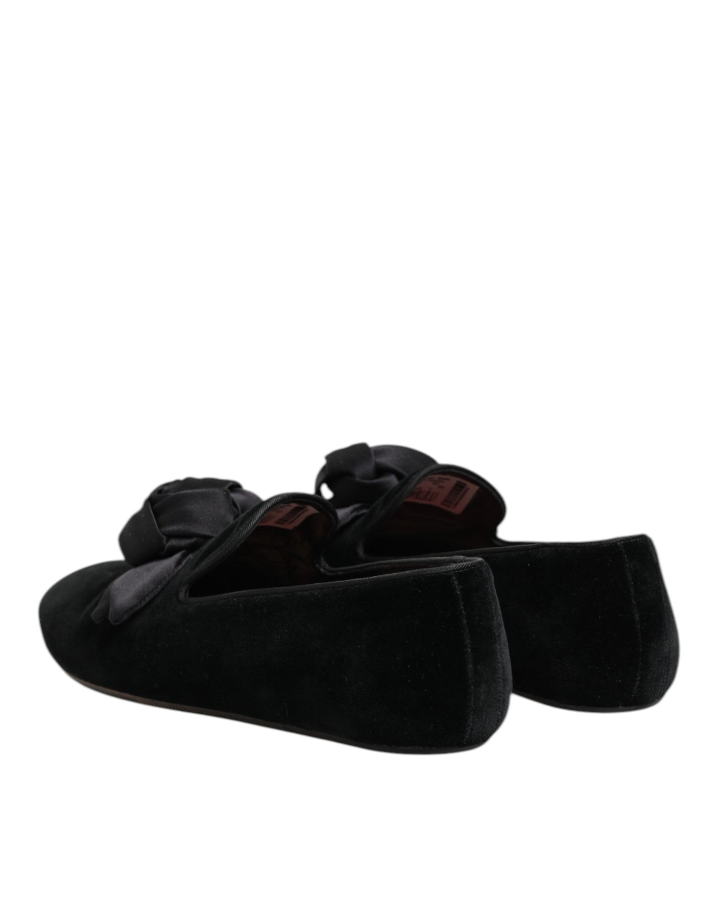 Dolce & Gabbana Black Suede Cotton Rose Slip On Loafers Shoes