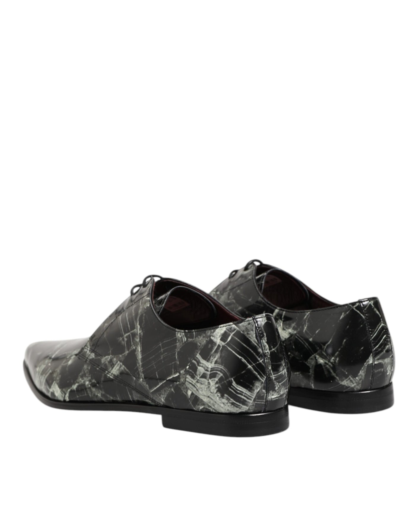 Dolce & Gabbana Marbled Pattern Dress Lace Up Derby Shoes