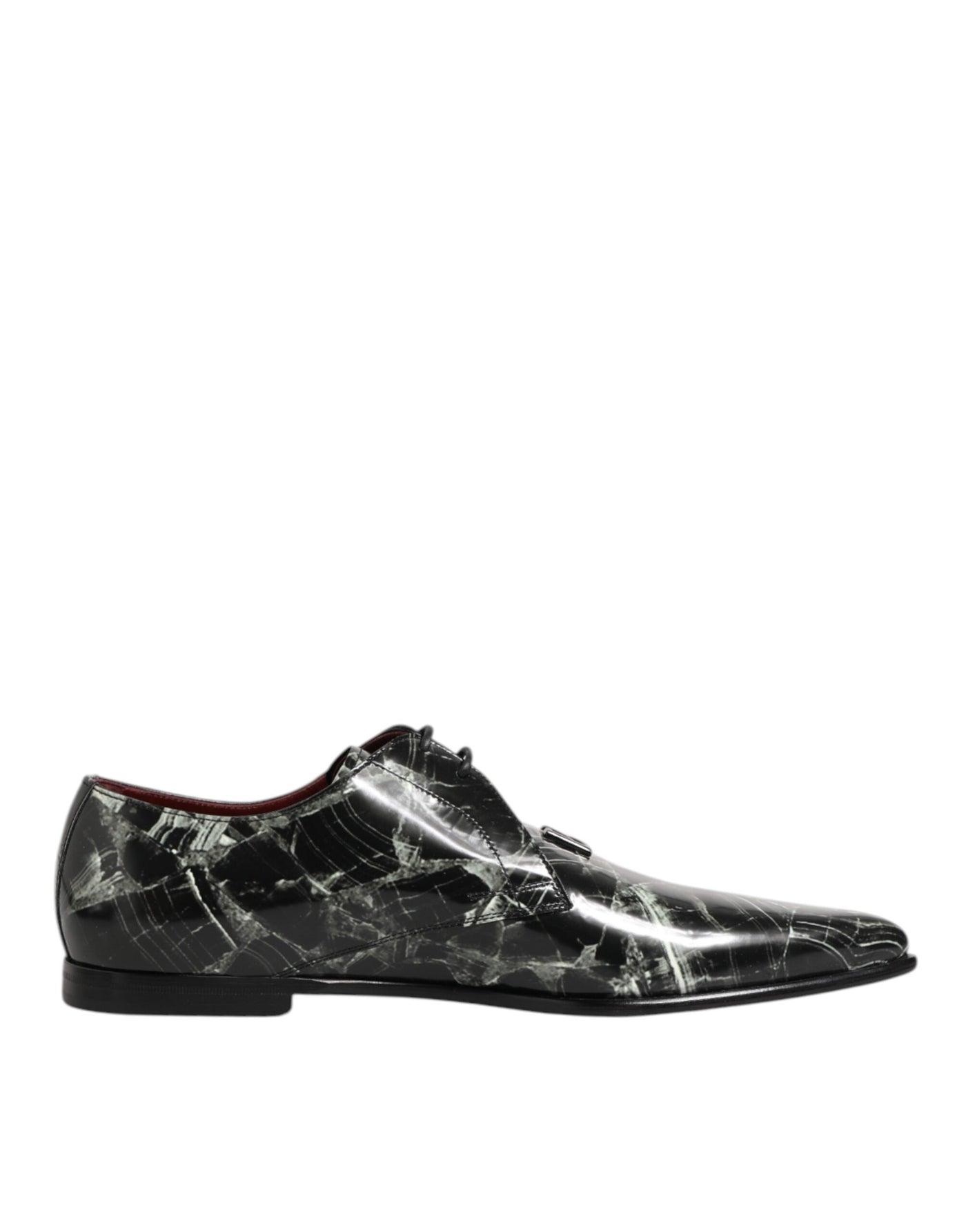 Dolce & Gabbana Marbled Pattern Dress Lace Up Derby Shoes