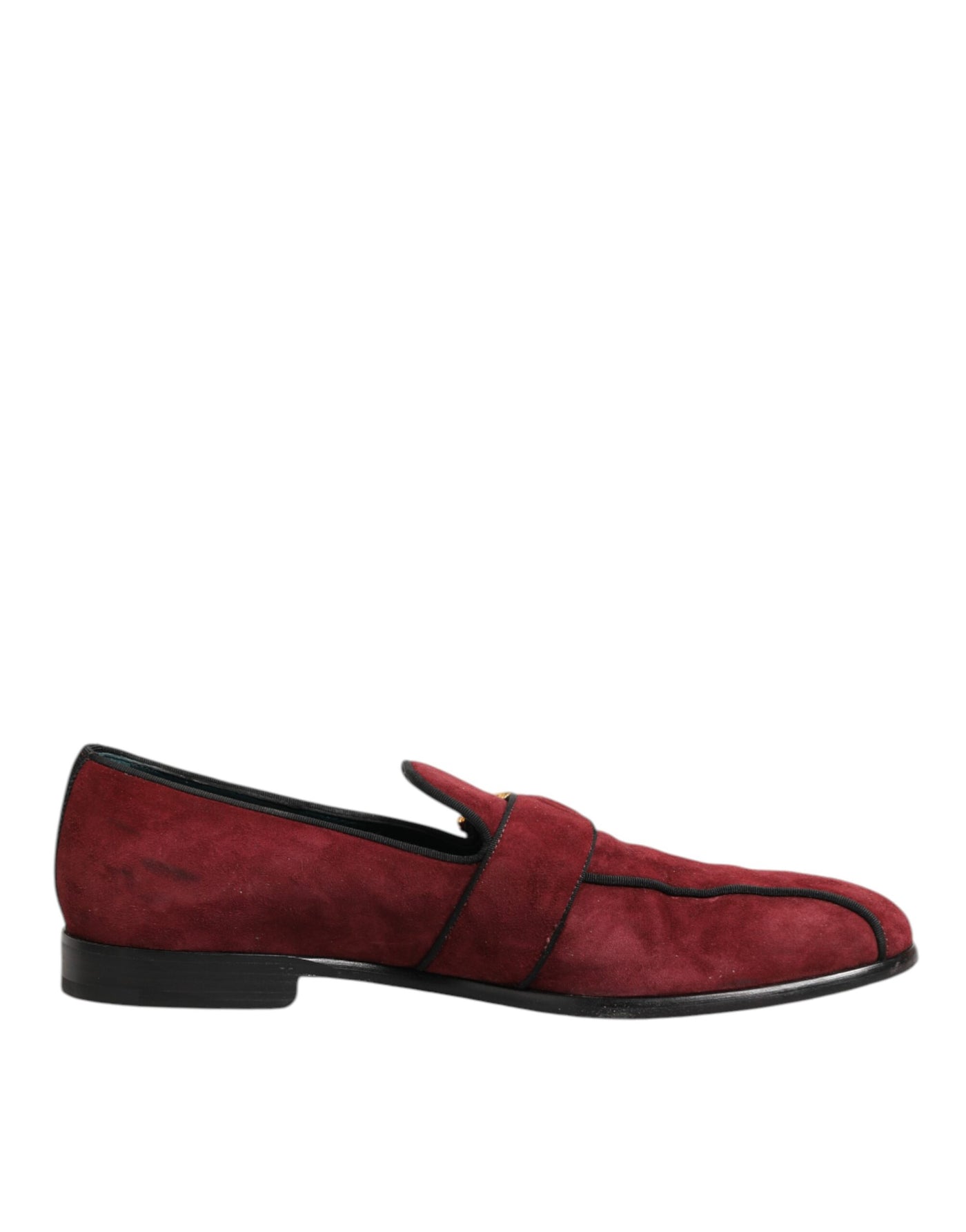 Dolce & Gabbana Bordeaux Suede Logo Loafers Formal Dress Shoes