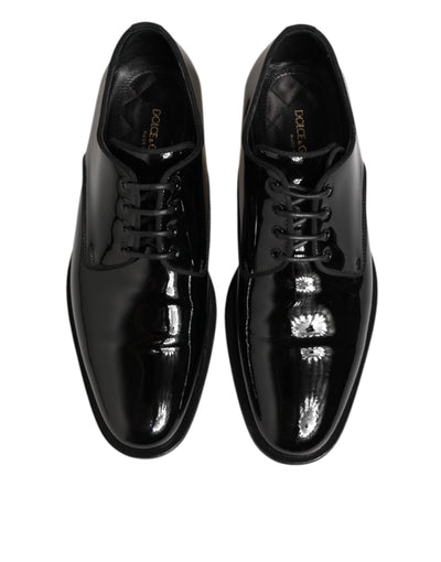 Dolce & Gabbana Black Leather Lace Up Derby Formal Dress Shoes