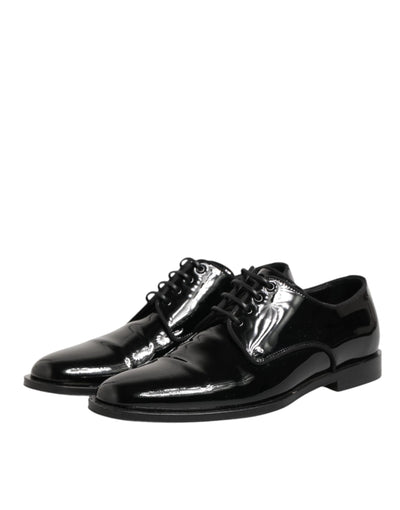Dolce & Gabbana Black Leather Lace Up Derby Formal Dress Shoes