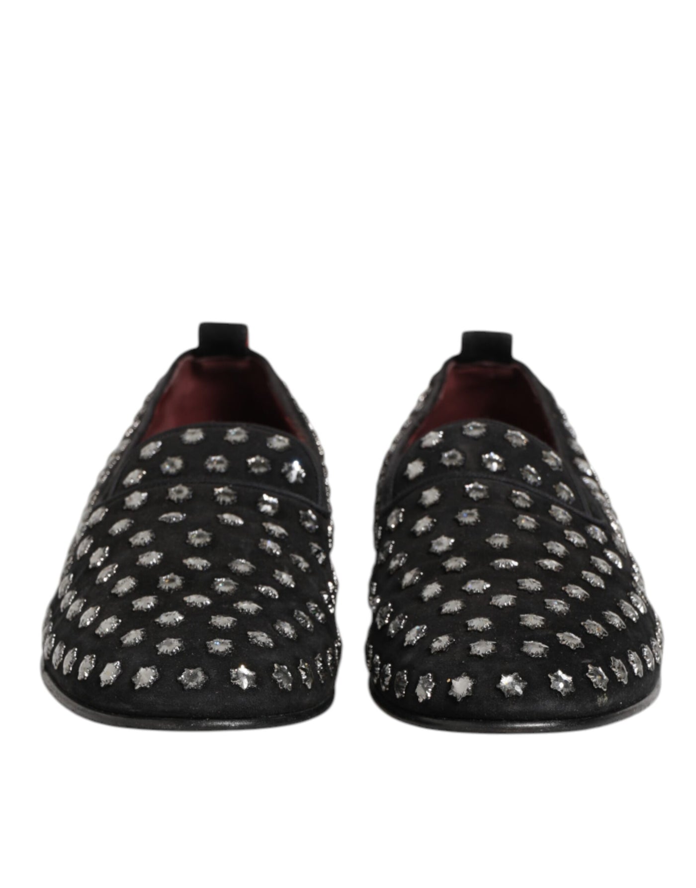 Dolce & Gabbana Black Crystal Embellished Loafers Dress Shoes