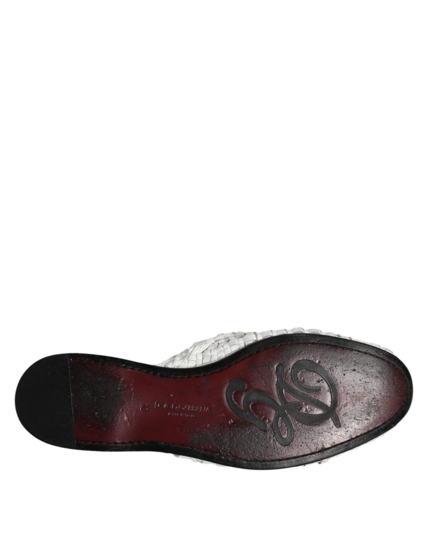 Dolce & Gabbana White Woven Slides MULES Men Sandals Shoes