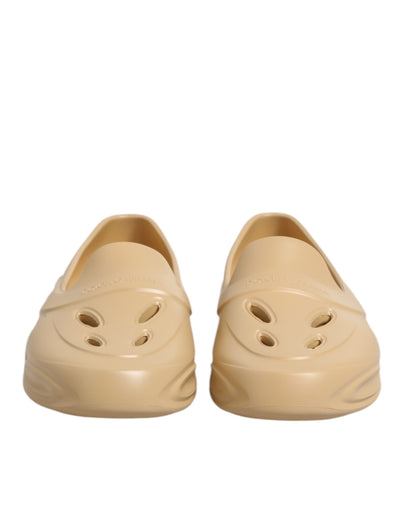 Dolce & Gabbana Beige Rubber Slides Low Top Sneakers Shoes