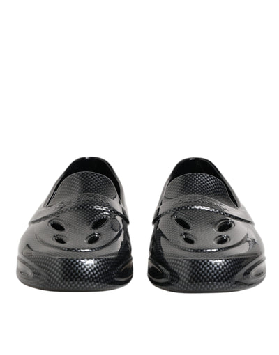 Dolce & Gabbana Black Rubber Slides Low Top Sneakers Shoes