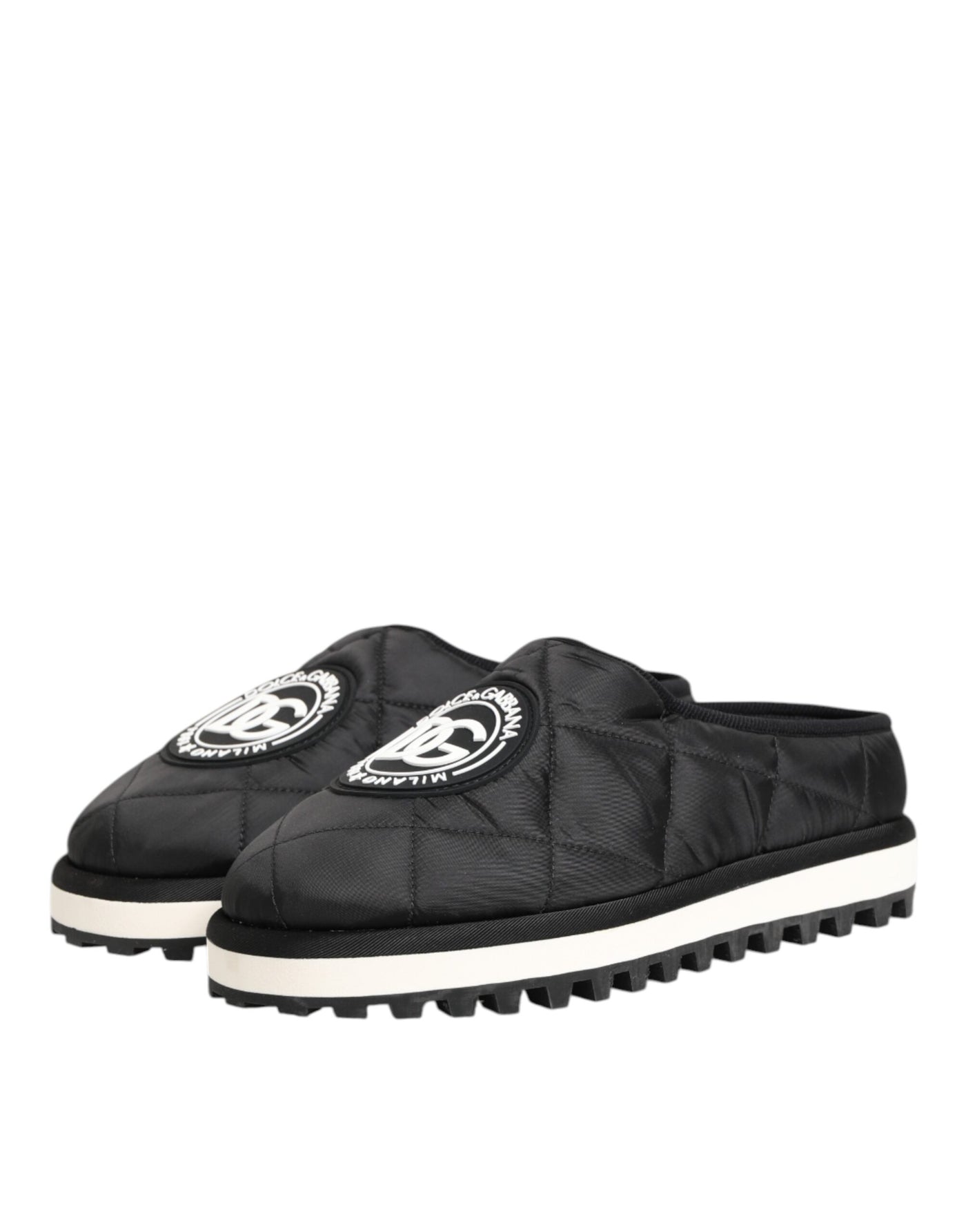 Dolce & Gabbana Black Nylon Low Top Slip On Sneaker Shoes