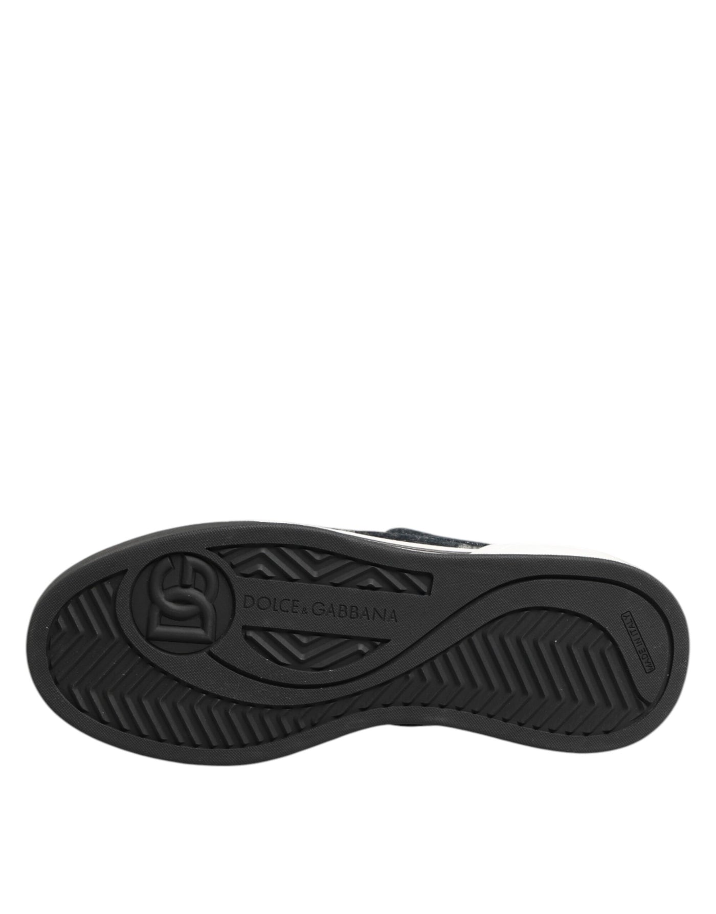 Dolce & Gabbana Blue Cotton Denim Logo Low Top Sneakers Shoes