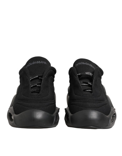 Dolce & Gabbana Black Lace Up Wave Low Top Men Sneaker Shoes