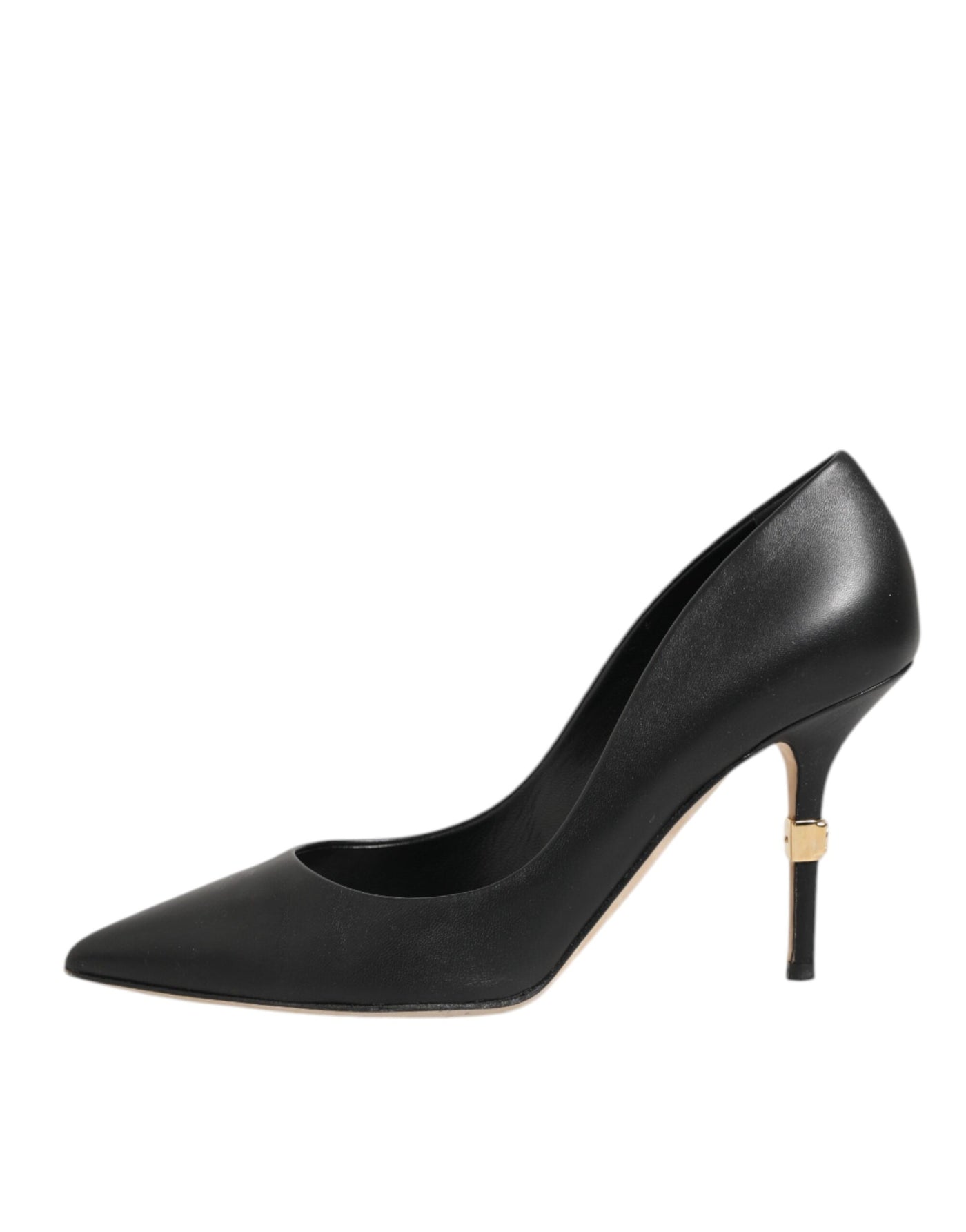 Dolce & Gabbana Black Leather Stiletto High Heels Pumps Shoes