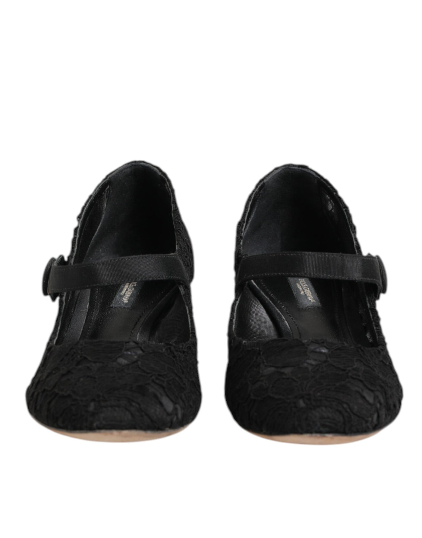 Dolce & Gabbana Black Vally Taormina Floral Lace Pumps Shoes