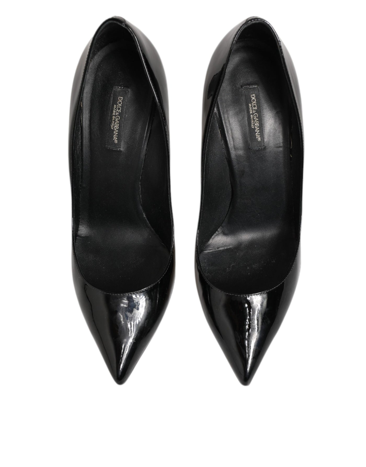 Dolce & Gabbana Black Leather Stiletto High Heels Pumps Shoes