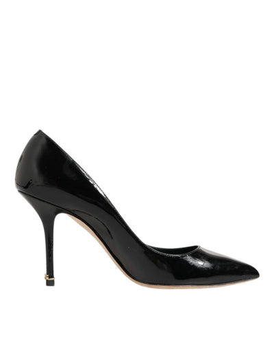 Dolce & Gabbana Black Leather Stiletto High Heels Pumps Shoes