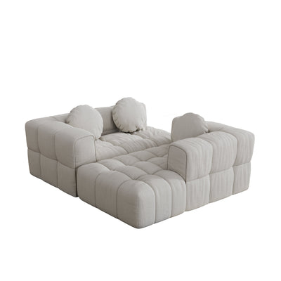 Modern upholstered combination sofa set, fully compressed modular 103' L-shaped combination living room sofa set with 3 pillows, free combination sofa for living room and bedroom (Right side recliner)