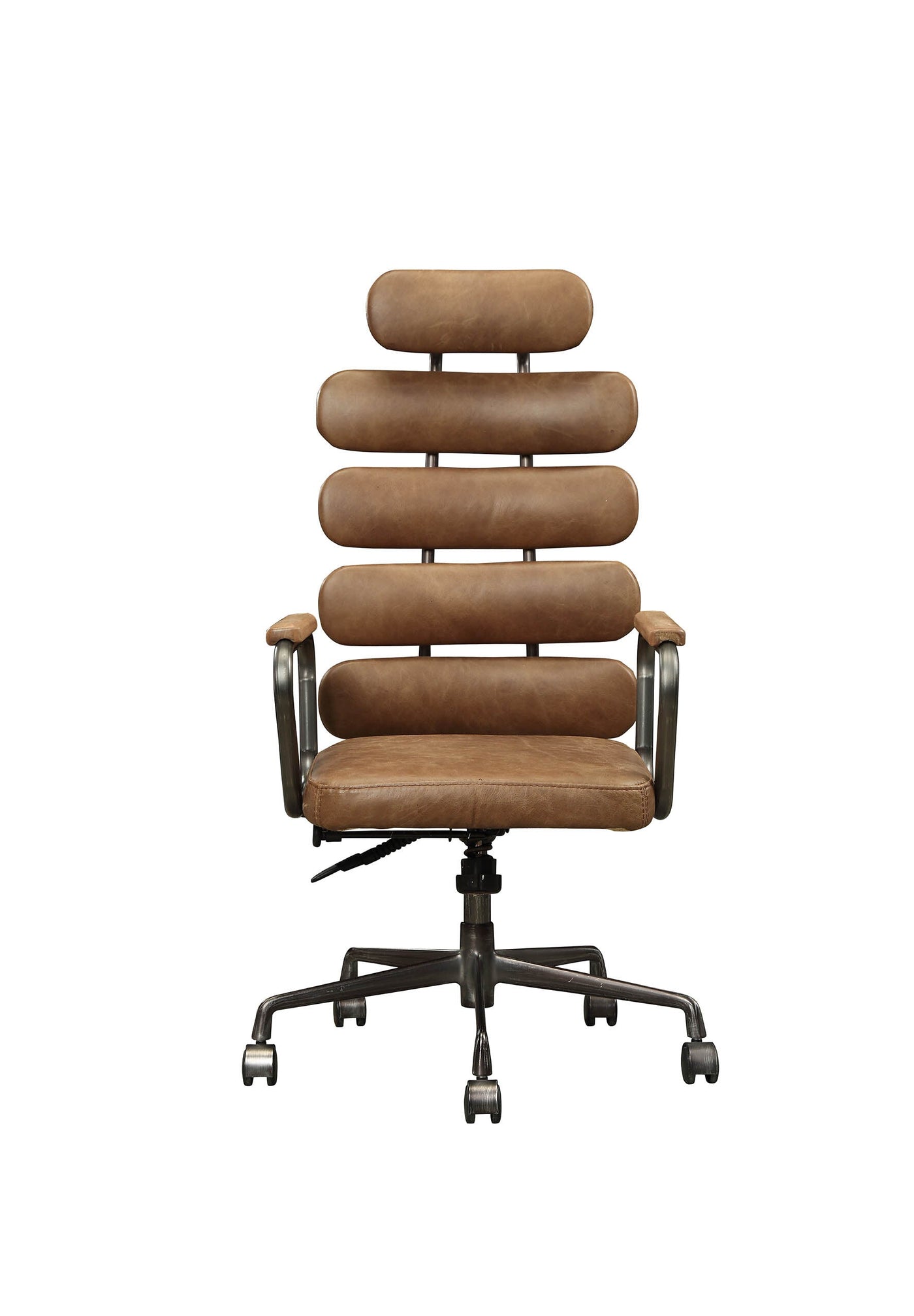 Retro Brown Swivel Office Chair with Pneumatic Lift