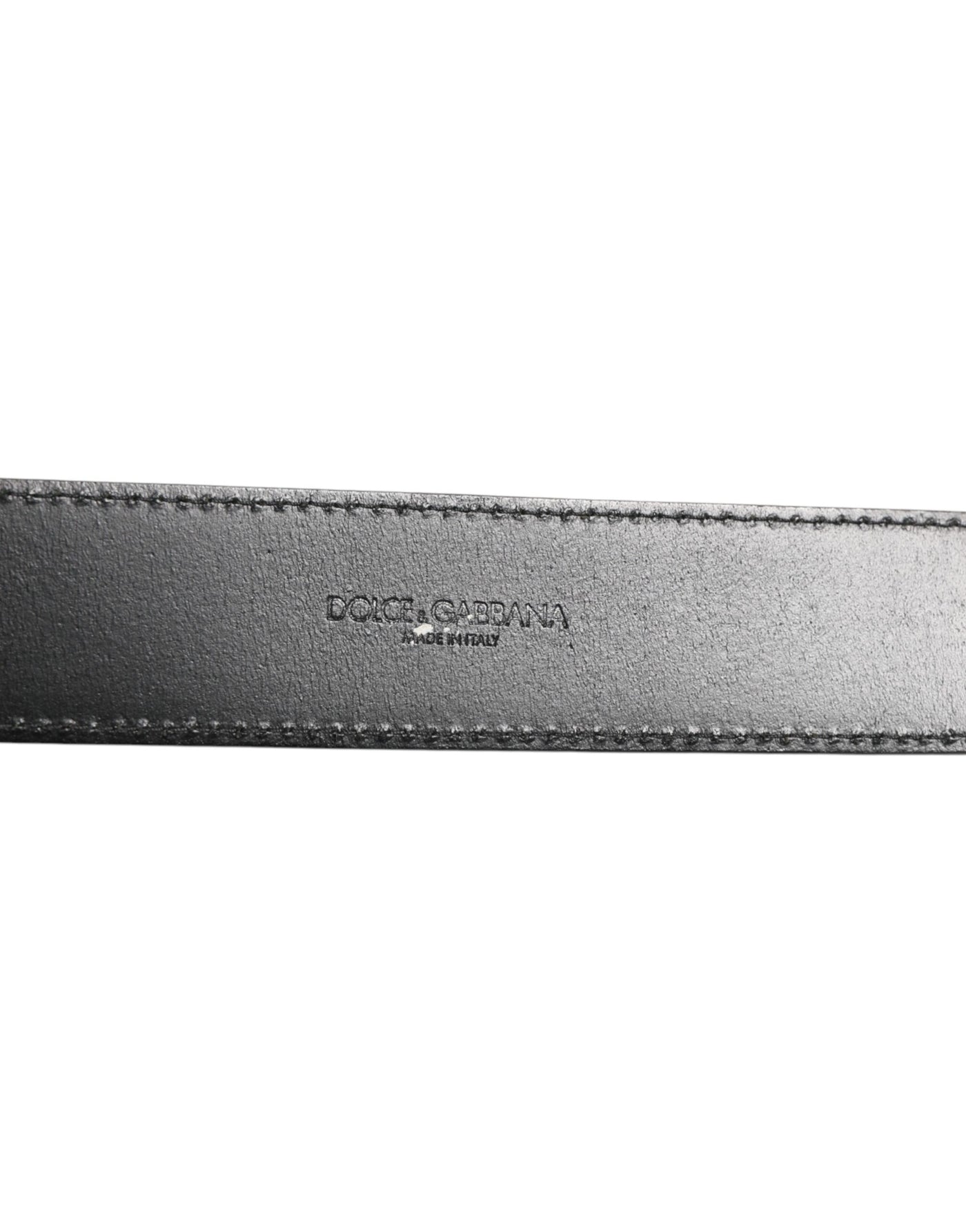 Dolce & Gabbana Black Leather Classic Metal Logo Buckle Belt