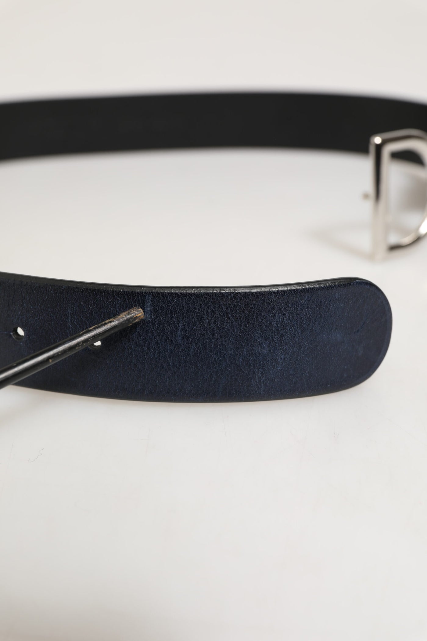 Dolce & Gabbana Black Classic Silver Metal DG Logo Buckle Belt