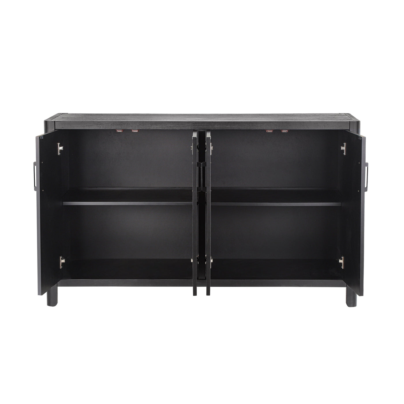 Mirod Farmhouse Style 4-Door Cabinet with Natural Finish, A Rustic Accent for Entryways or Small Spaces