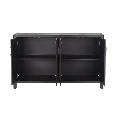 Mirod Farmhouse Style 4-Door Cabinet with Natural Finish, A Rustic Accent for Entryways or Small Spaces