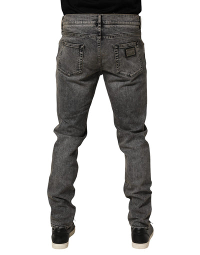 Dolce & Gabbana Gray Cotton Stretch Slim Fit Men Denim Jeans