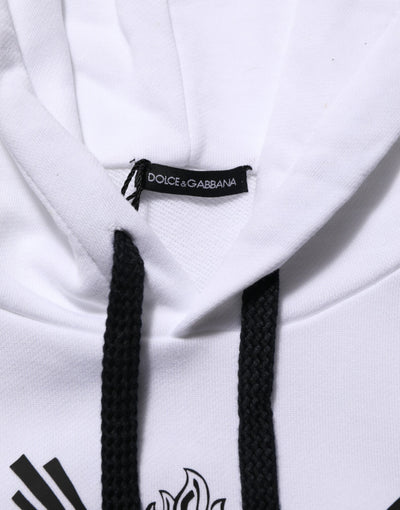 Dolce & Gabbana White Sacred Heart Hooded Sweatshirt Sweater