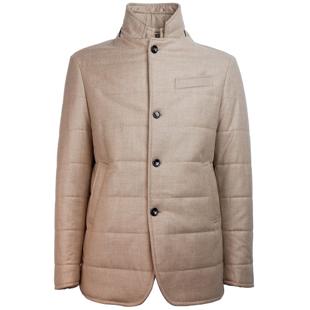 Made in Italy Beige Wool Jackets & Coat