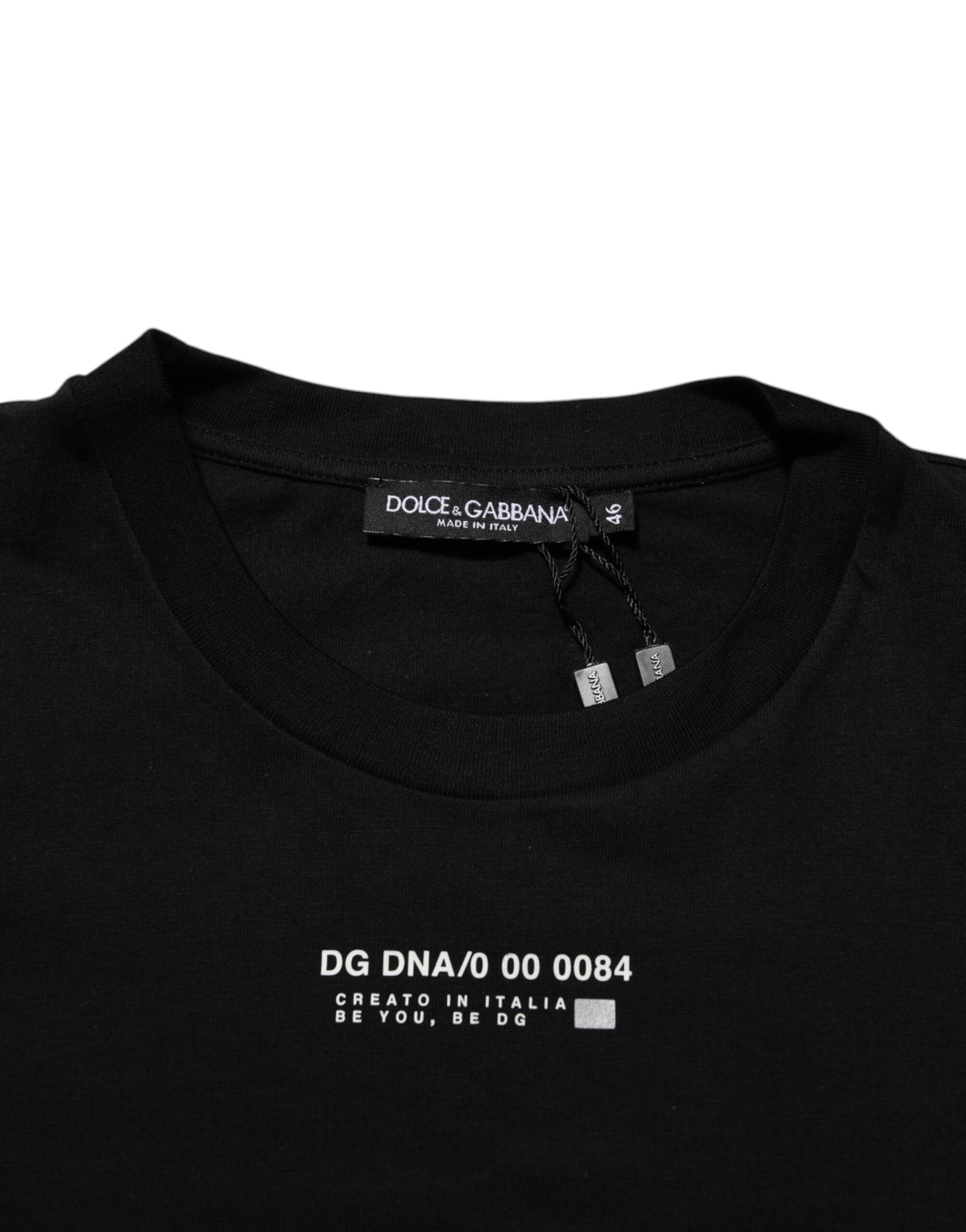Dolce & Gabbana Black Statement Cotton Men Crew Neck T-shirt
