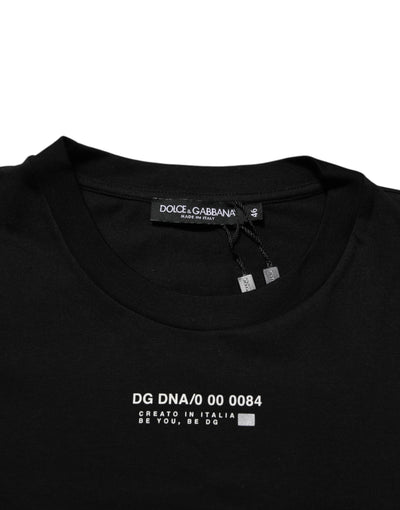 Dolce & Gabbana Black Statement Cotton Men Crew Neck T-shirt