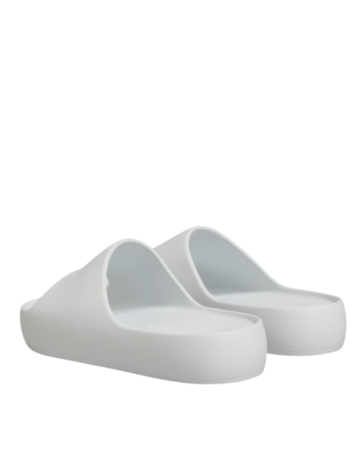 Dolce & Gabbana White Logo Slides Sandals Men Beachwear Shoes